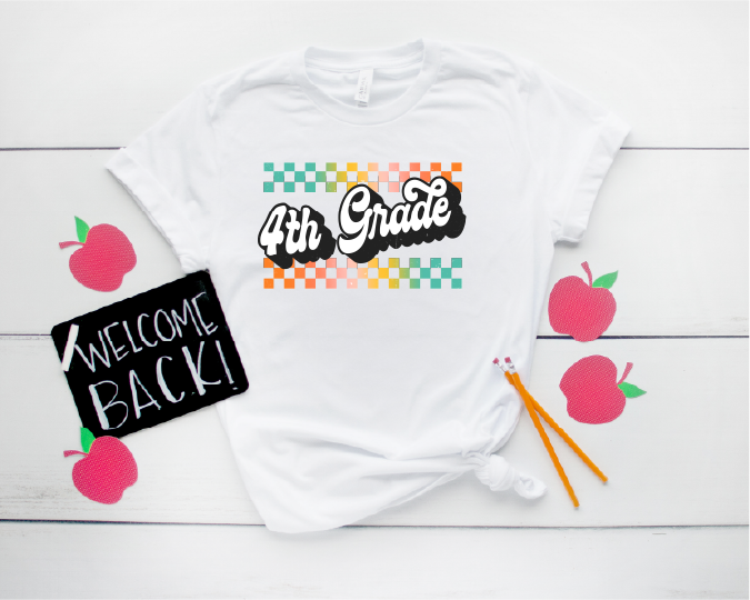 Retro Checkers Back To School DTF Transfer