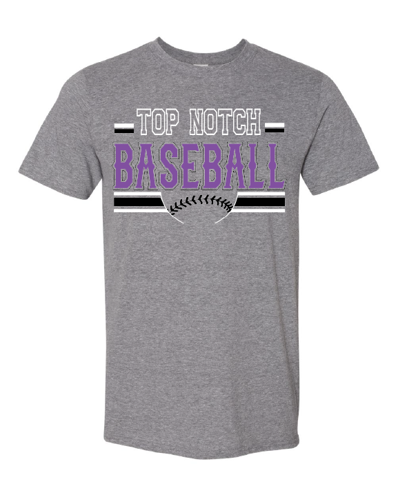 Top Notch Baseball Stripes Black & white Short Sleeve (Neon Violet and Violet are Comfort Colors)