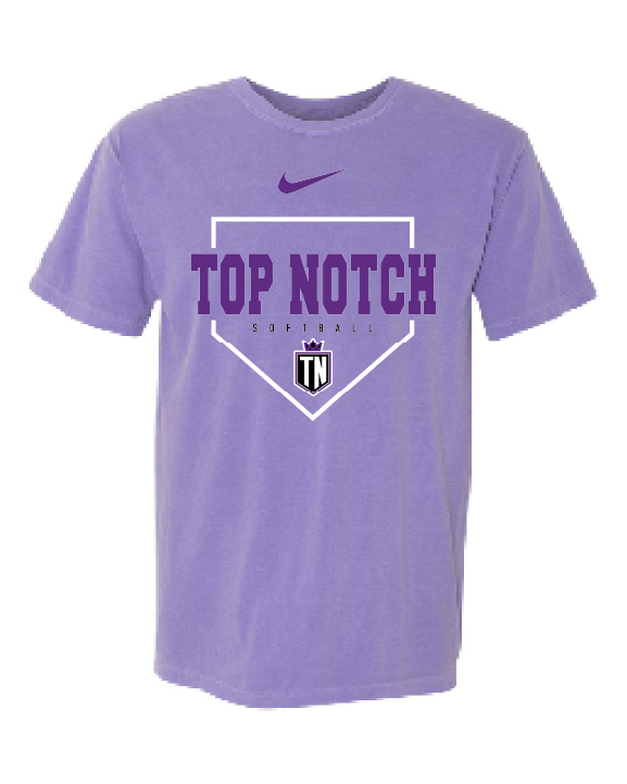 Top Notch Softball Plate Short Sleeve (Neon Violet and Violet are Comfort Colors)