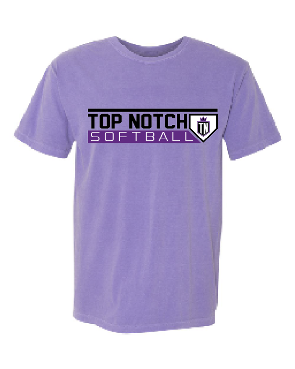 Top Notch Softball Plate Logo Short Sleeve (Neon Violet and Violet are Comfort Colors)