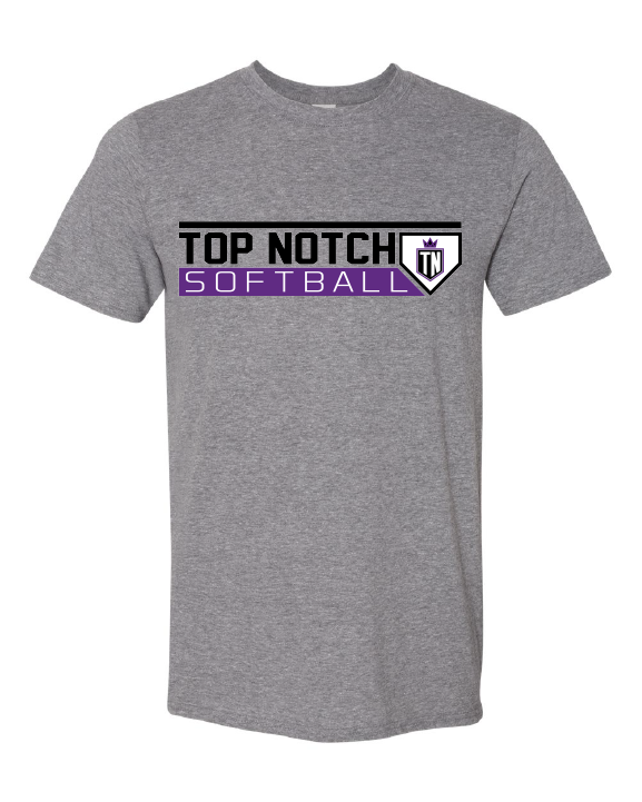 Top Notch Softball Plate Logo Short Sleeve (Neon Violet and Violet are Comfort Colors)