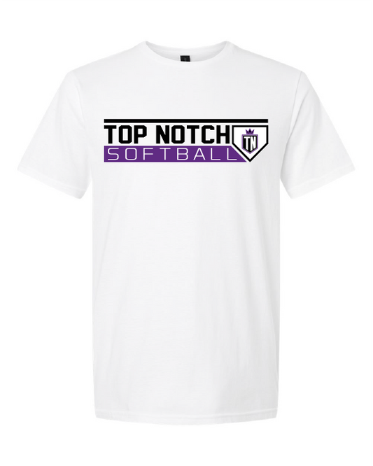 Top Notch Softball Plate Logo Short Sleeve (Neon Violet and Violet are Comfort Colors)