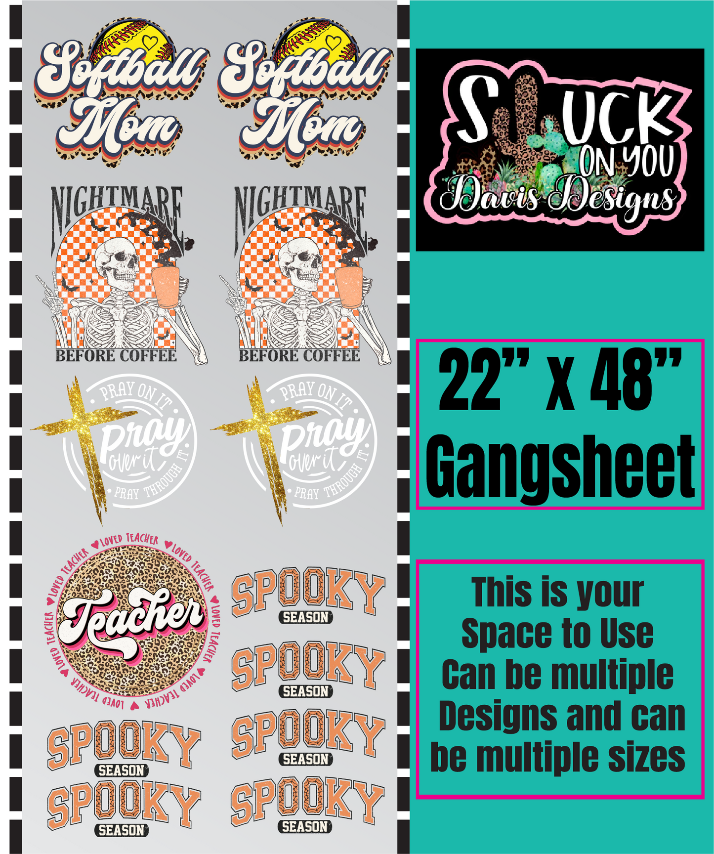 22x48 DTF Gang Sheet