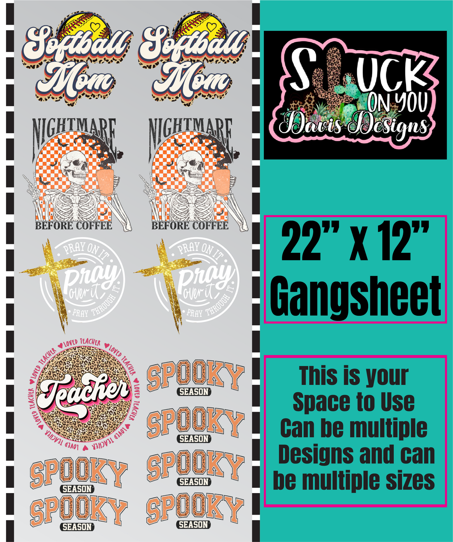 22x12 DTF Gang Sheet
