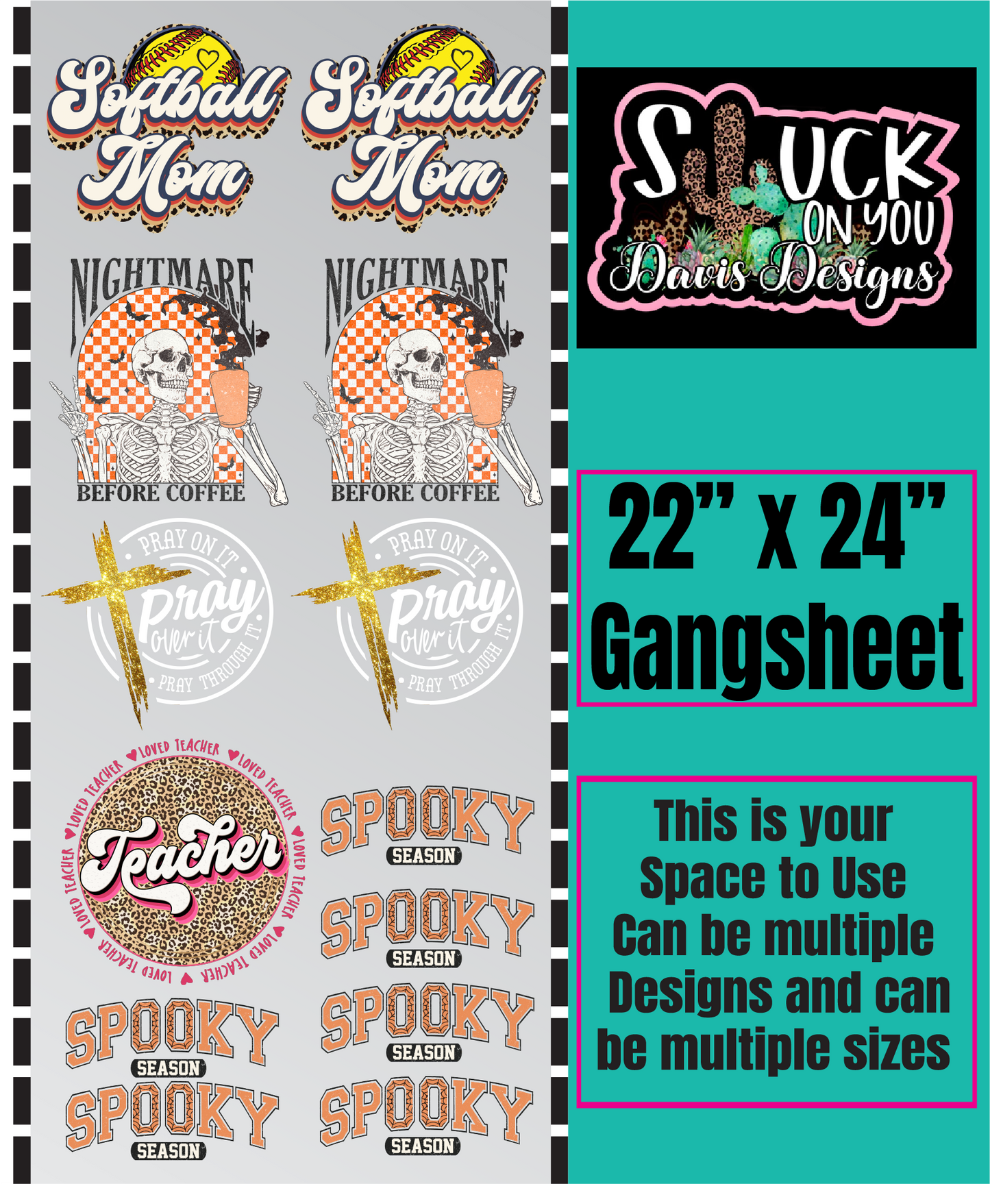 22x24 DTF Gang Sheet