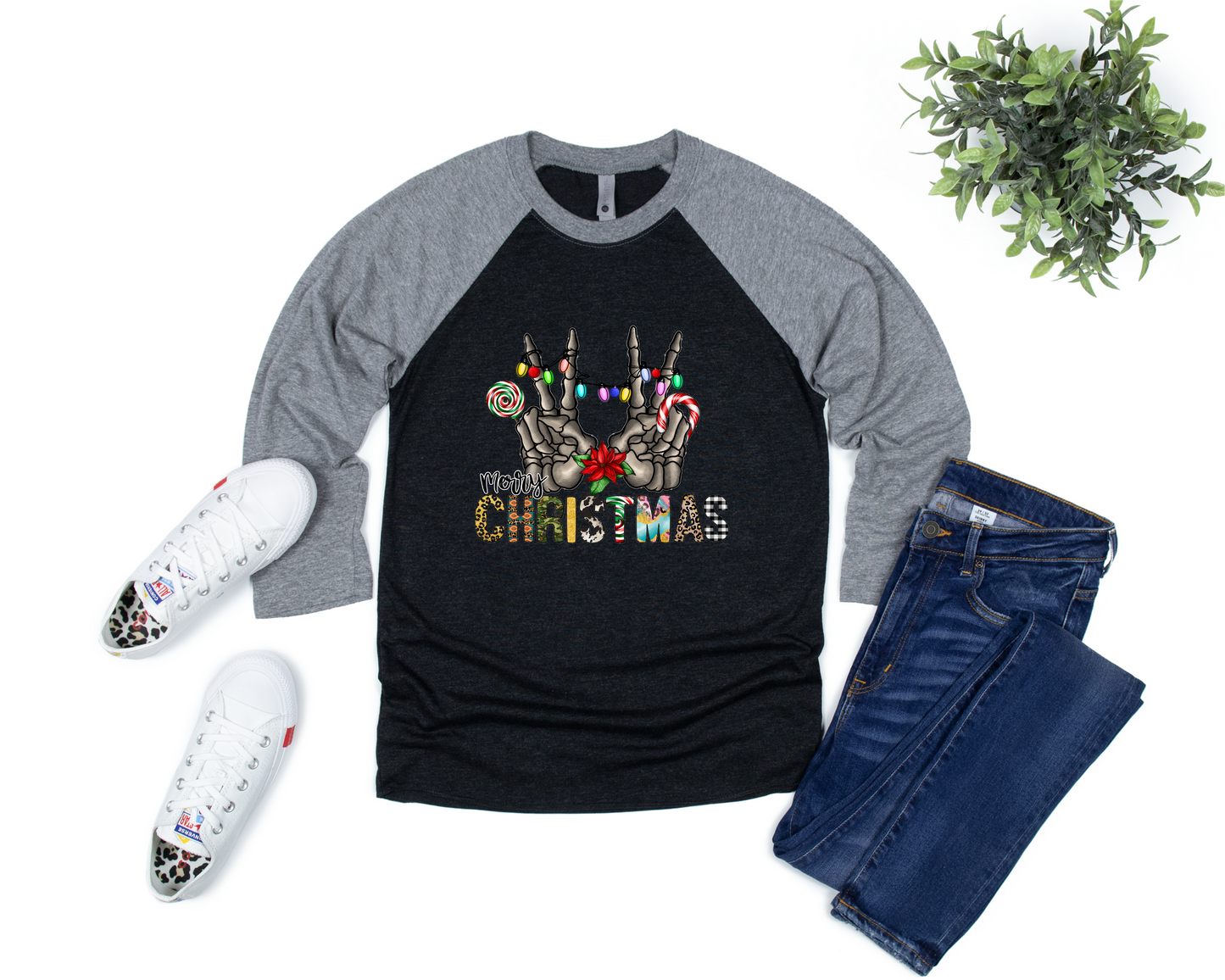 Merry Christmas Skeleton Hands