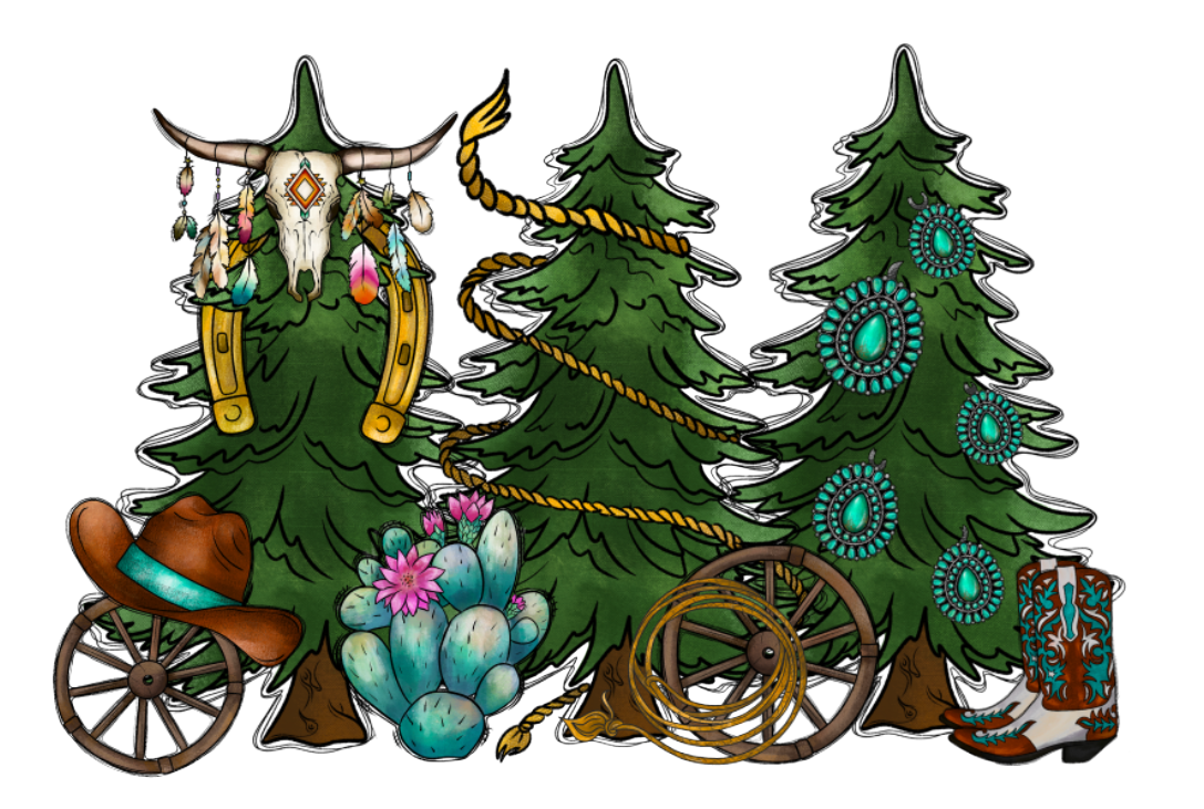 Cowboy Christmas Trees