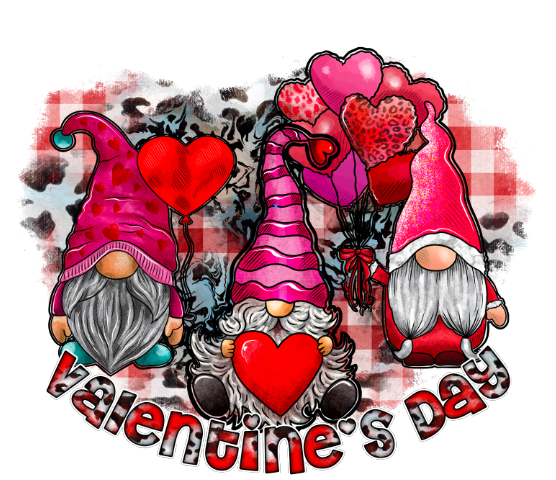 Valentines Day Gnomes Plaid