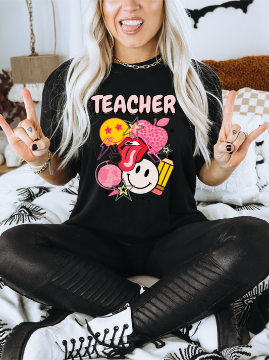 Teacher smiley peace sign