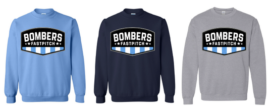 Bombers Crew Neck Black Grey Outline