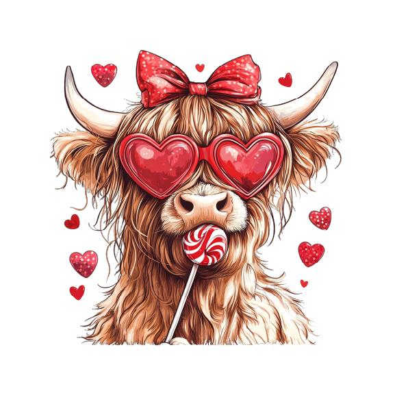 Cow with heart glasses