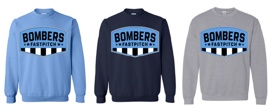 Bombers Crew Neck Carolina Grey Outline