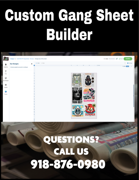 CUSTOM Gang sheet builder for all sizes of sheets