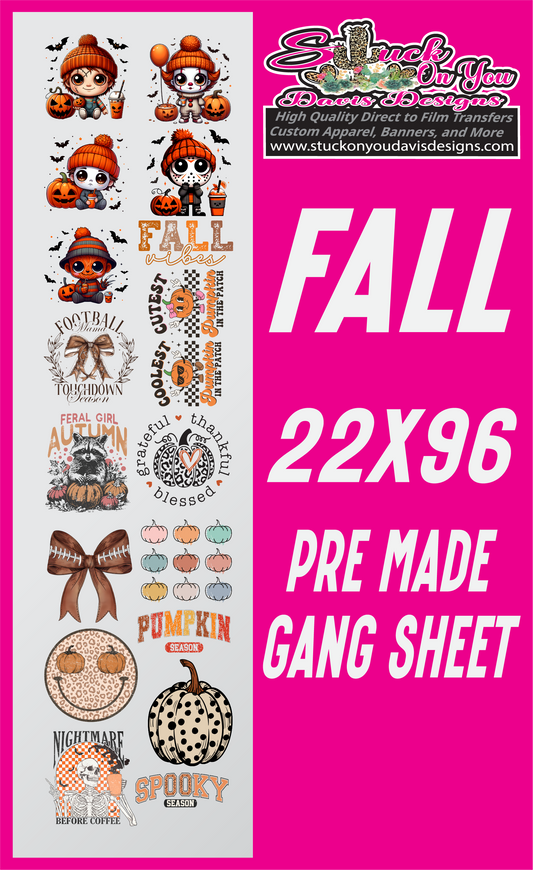 Pre Made Fall Gang Sheet (22x96)