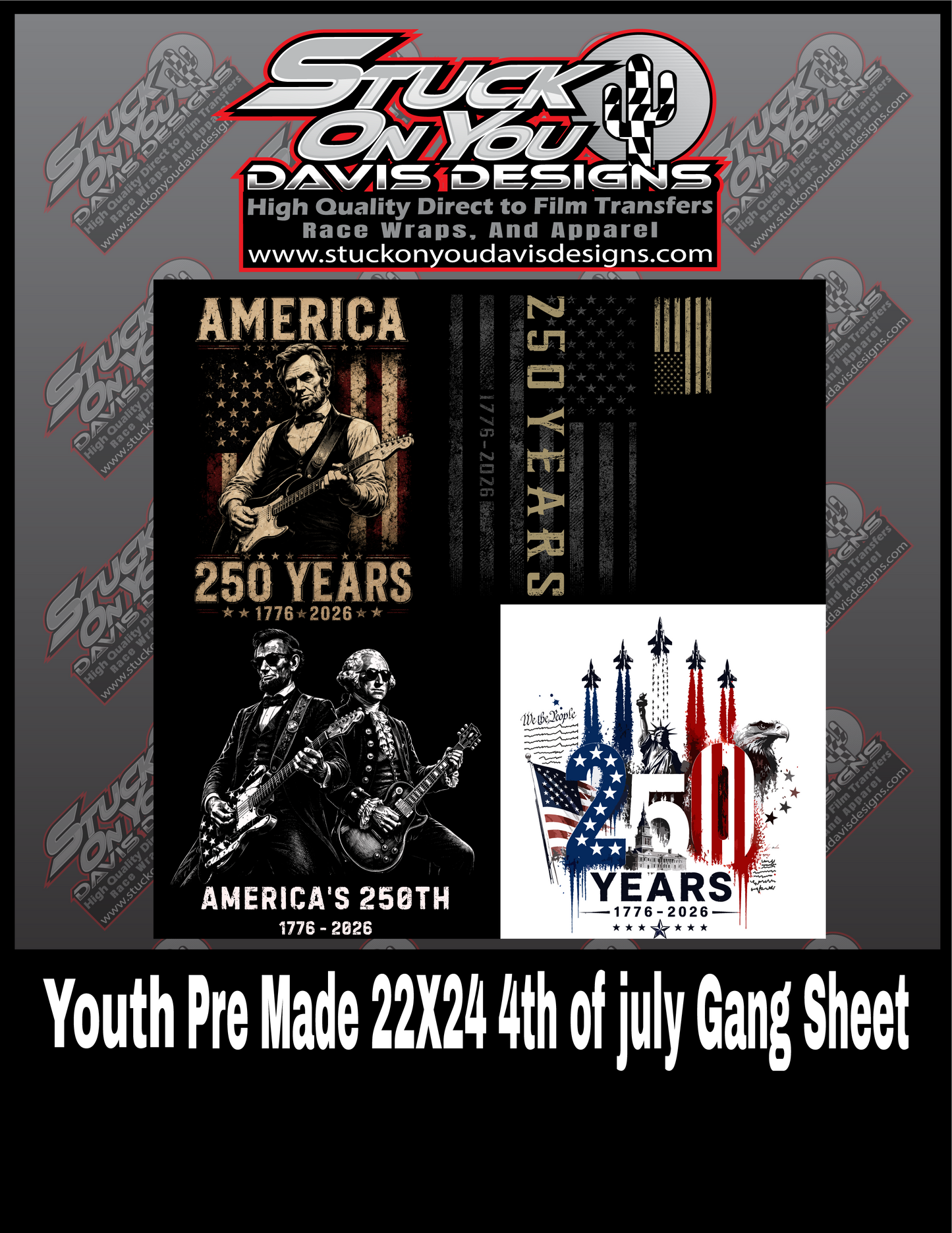 YOUTH 250th Pre Made 20x20 Gang Sheet