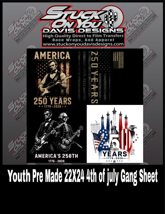 YOUTH 250th Pre Made 20x20 Gang Sheet