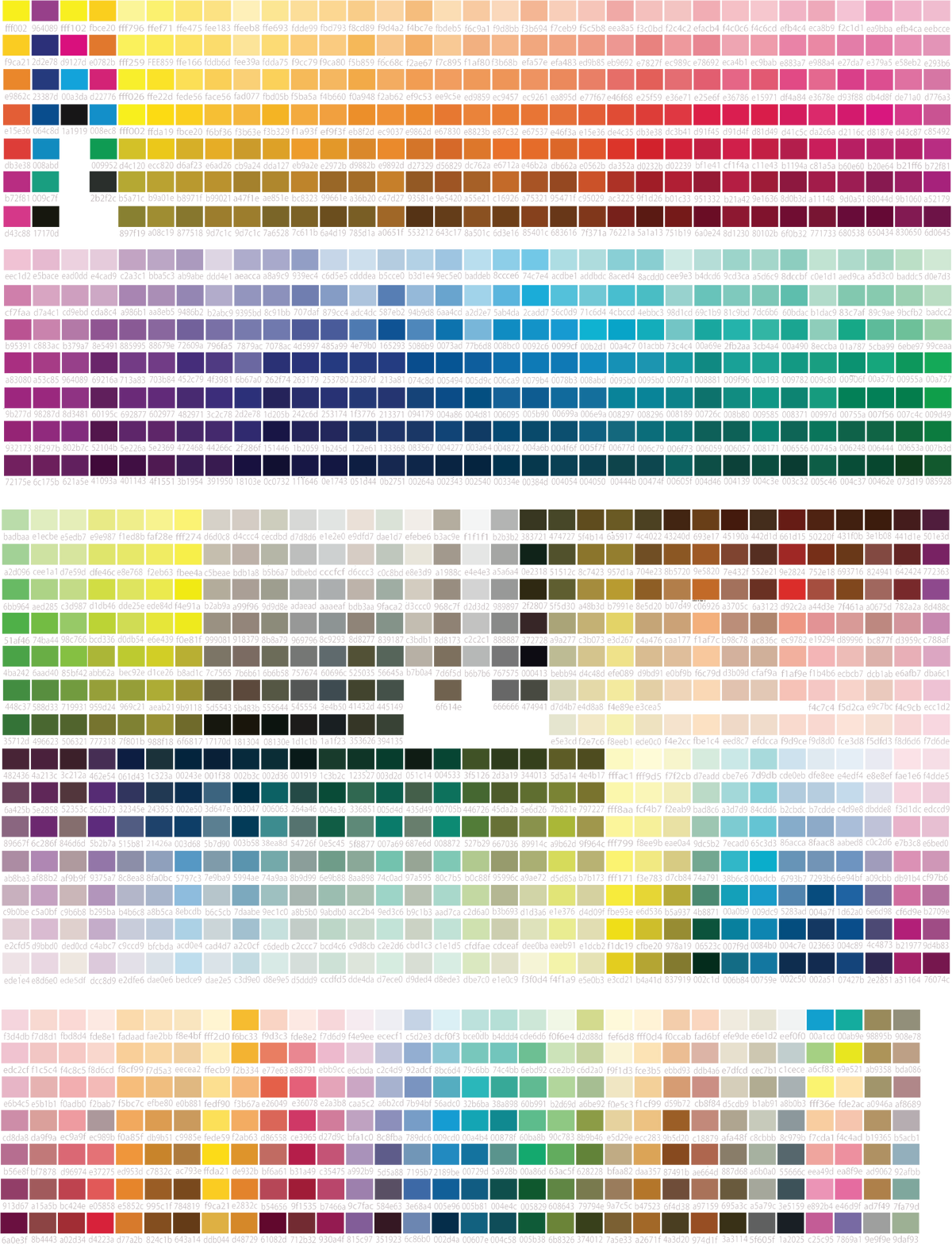 HEX Color Chart for Printer 4 – Stuck On You Davis Designs