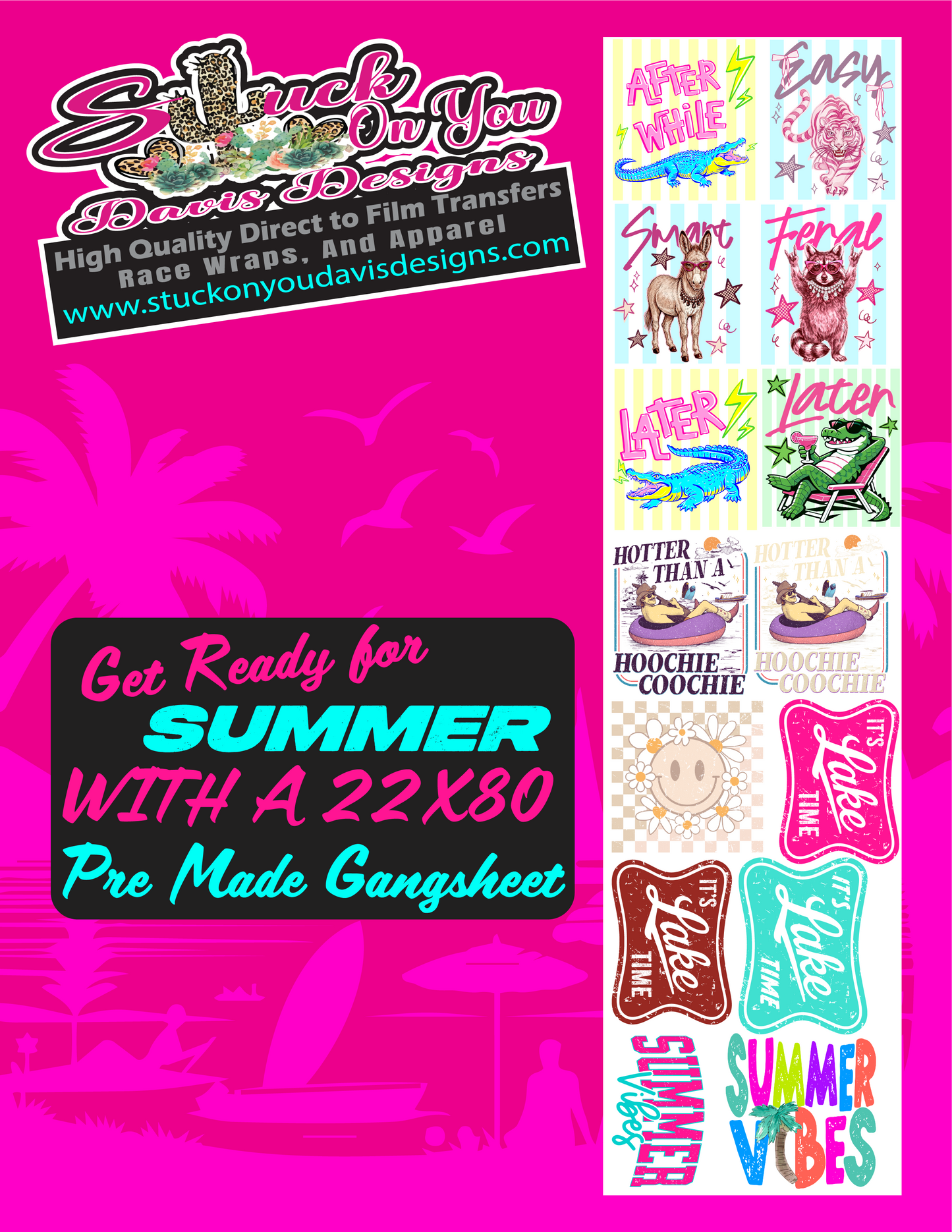 Summer Pre Made Gang Sheet 22x80