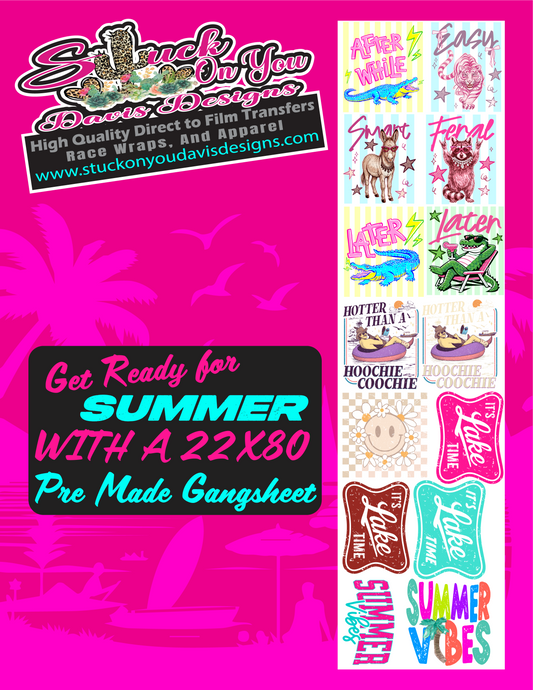 Summer Pre Made Gang Sheet 22x80