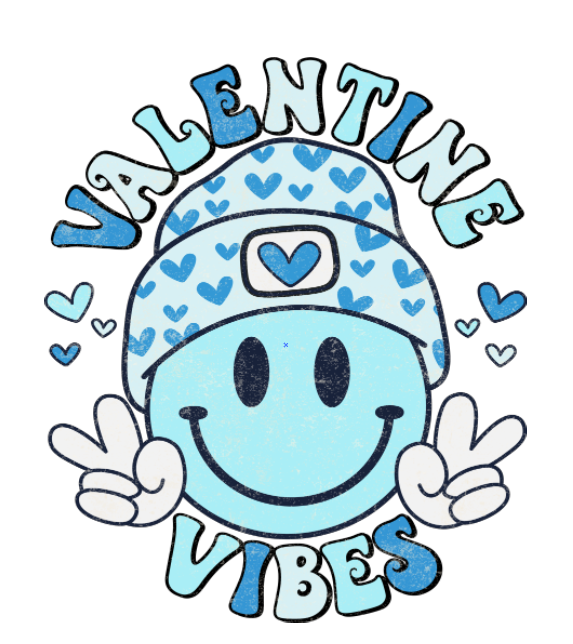 Valentines Vibes Blue Grunge